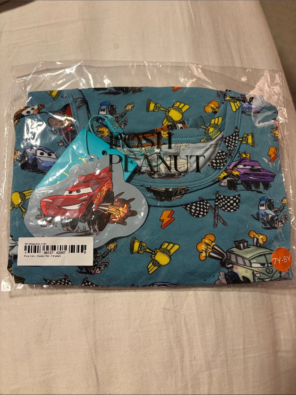 Disney Pixar Cars Blue Kids Classic Top - Lightning McQueen Print